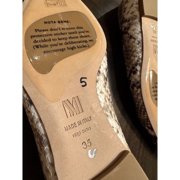 MM Lafleur Rowan‎ Embossed Snakeskin Flats NWOB New Women's 35 Italian Leather - Picture 10 of 12